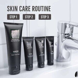 Men's Skin Care System Daily Face Wash Scrub Moisturize SPF Lotion GREAT GIFT!
